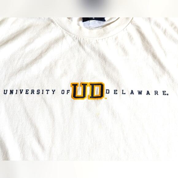 Vintage Jansport 90s Y2K University Of Delaware Collegiate White Cotton Shirt - Picture 4 of 4